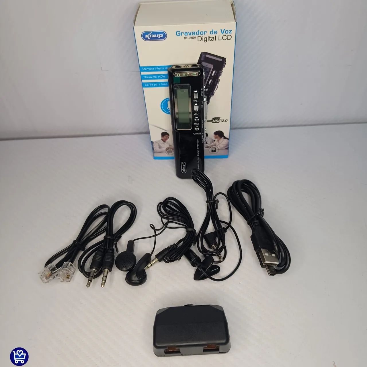 Gravador de Voz Digital LCD Knup KP-8004