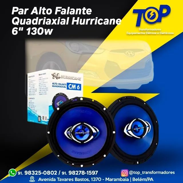 Par Alto Falante de porta 6'' hurricane 130rms
