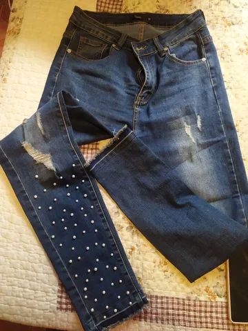 Calça jeans com pérola 38 - Foto 3
