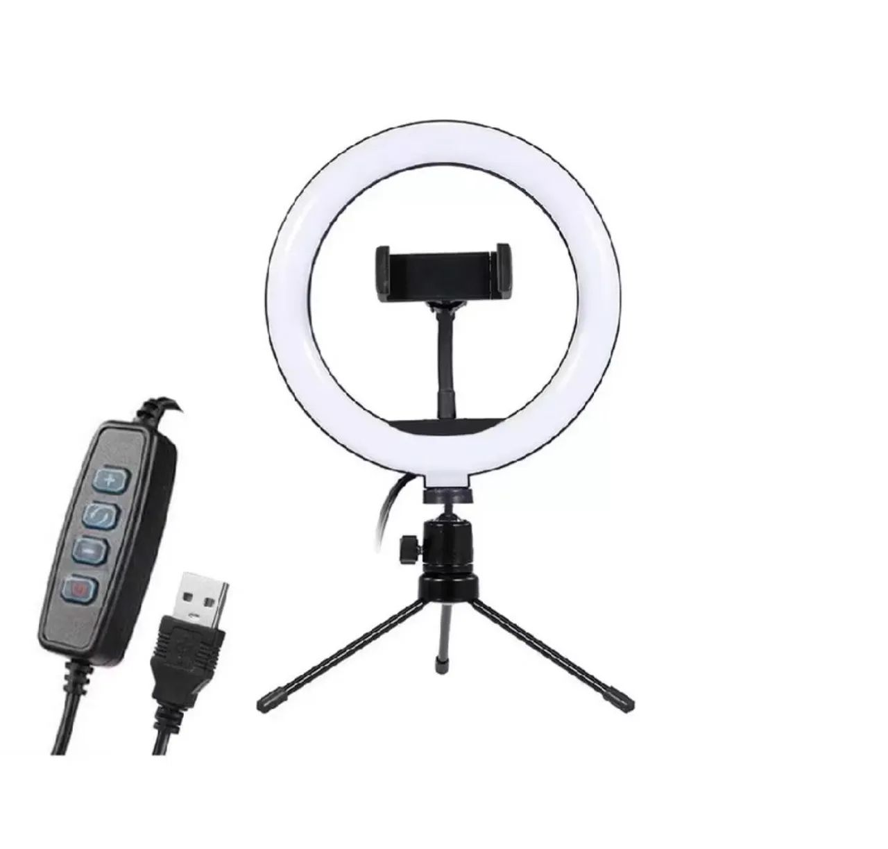 Iluminador De Led Ring Light De Mesa Tripé 8'' Polegadas - Foto 2