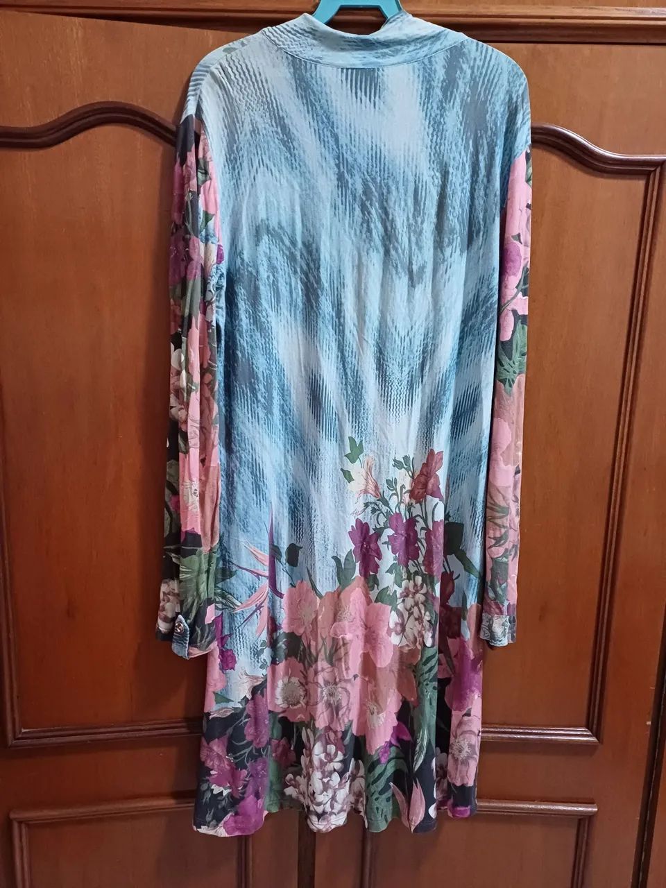 Vestido Floral - Azul e Rosa - Foto 2