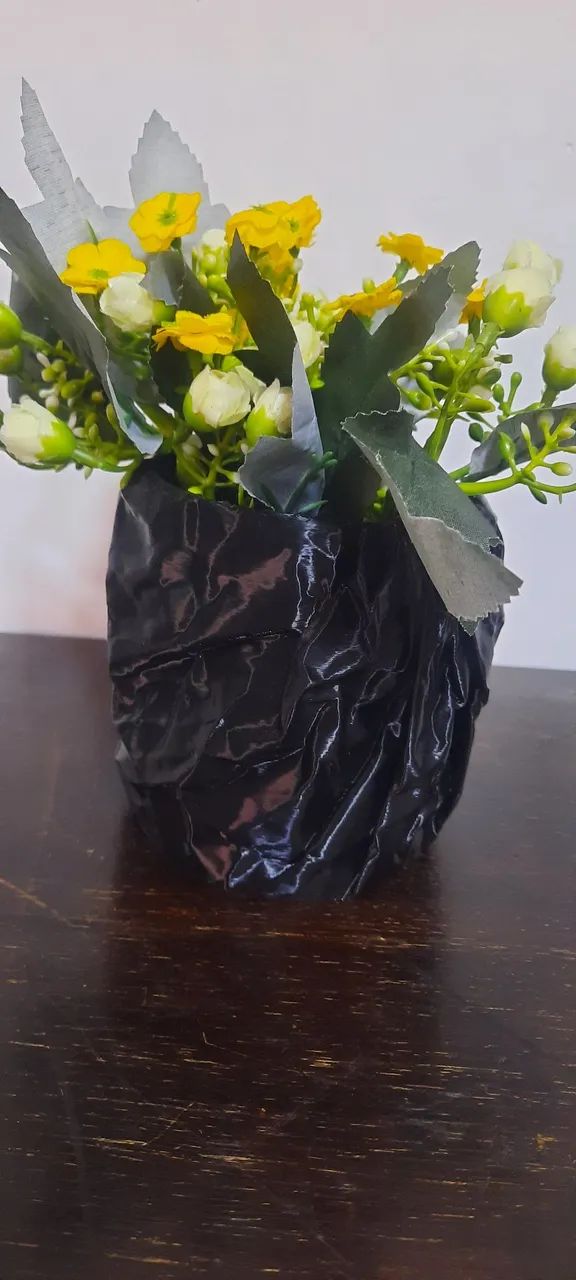 Vaso Efeito Papel Amassado impressão 3D