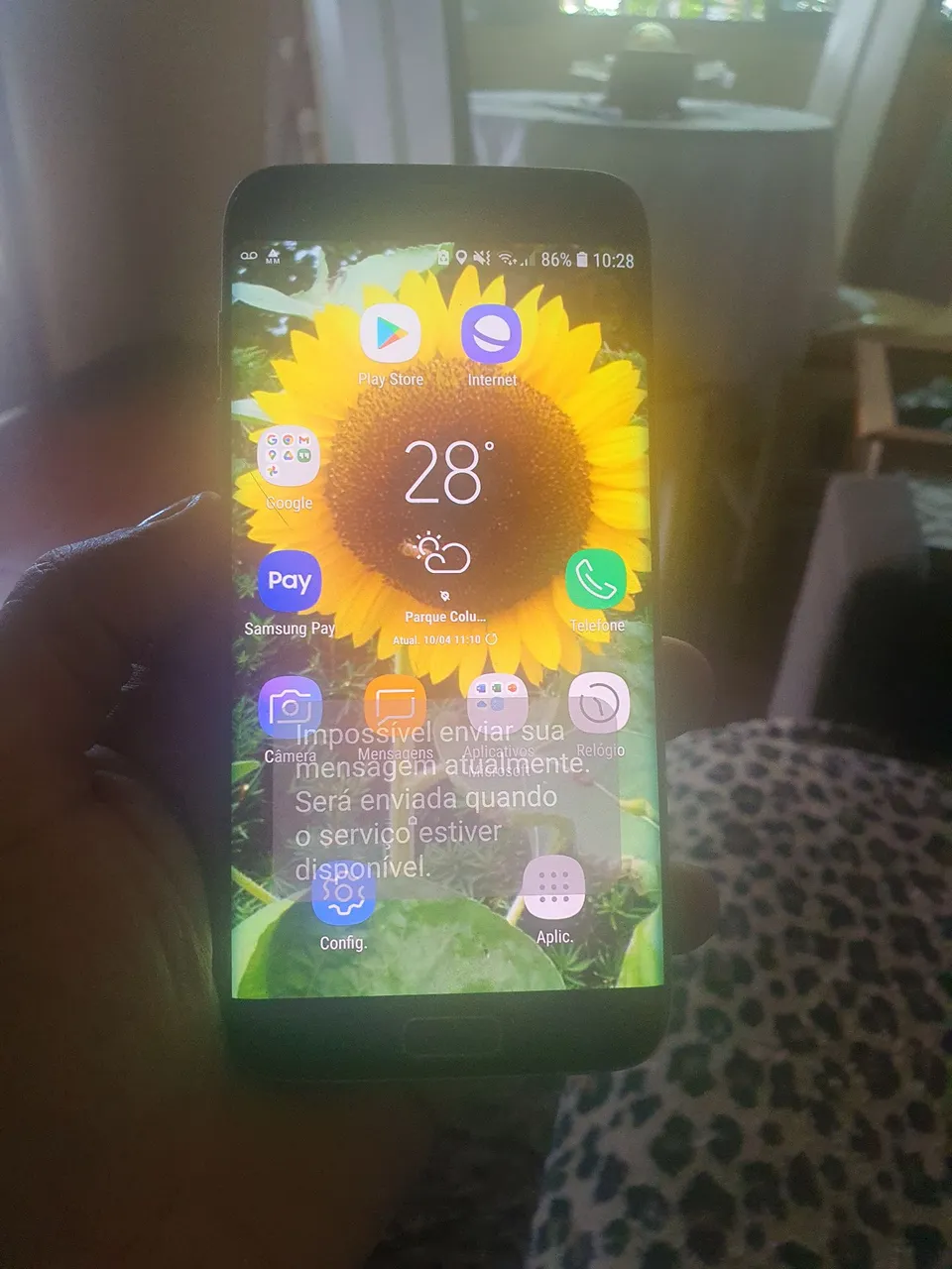 Samsung S7 Edge, bem conservado, Cor azul, funcionando perfeitamente.