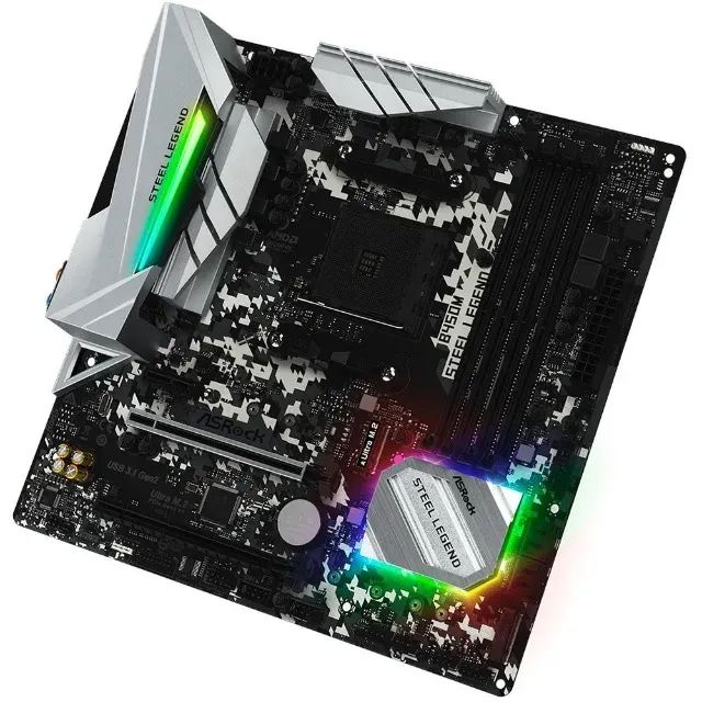 Placa-Mãe ASRock B450M Steel Legend, AMD AM4, mATX, DDR4, Preto - B450M Steel Legend - Foto 2