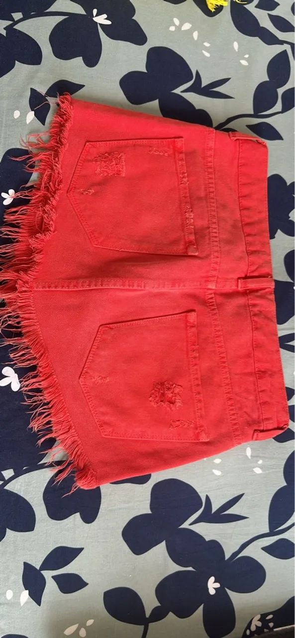 Saias jeans - Laranja e Vermelho - Foto 2