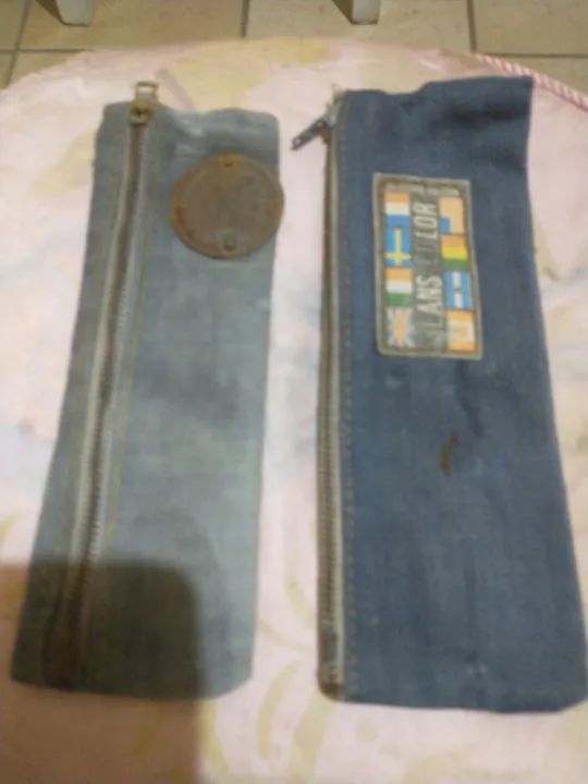 2 estojos jeans vintage
