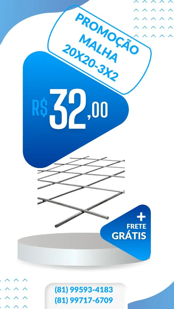 Malha 20x20-3x2 com Frete Grátis