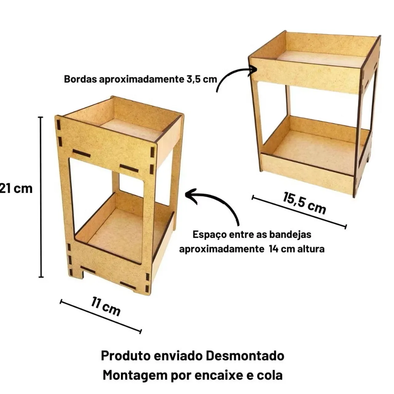 Kit 4 mini Expositor display mdf cru