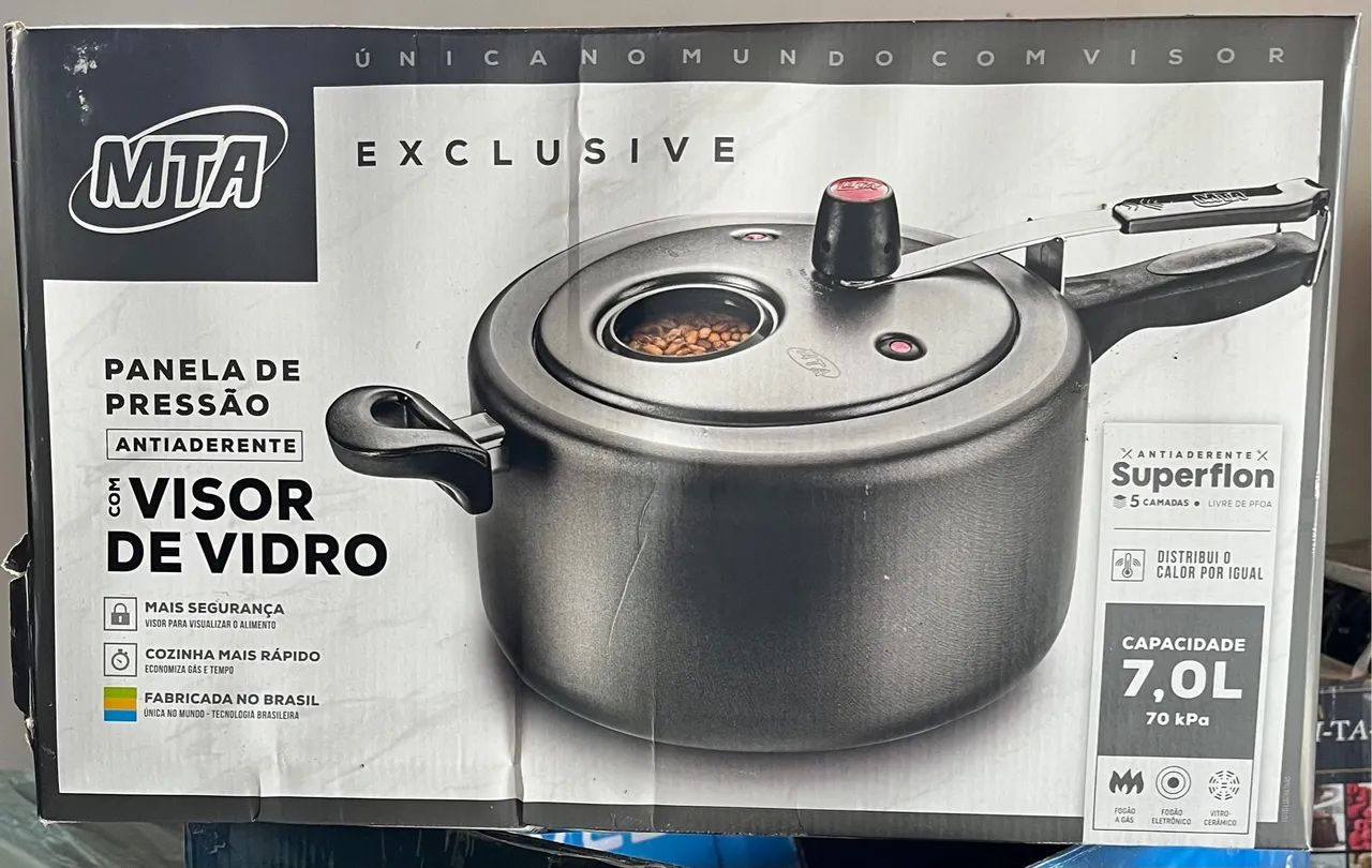 Panela de Pressão MTA 7L com Visor de Vidro - Antiaderente