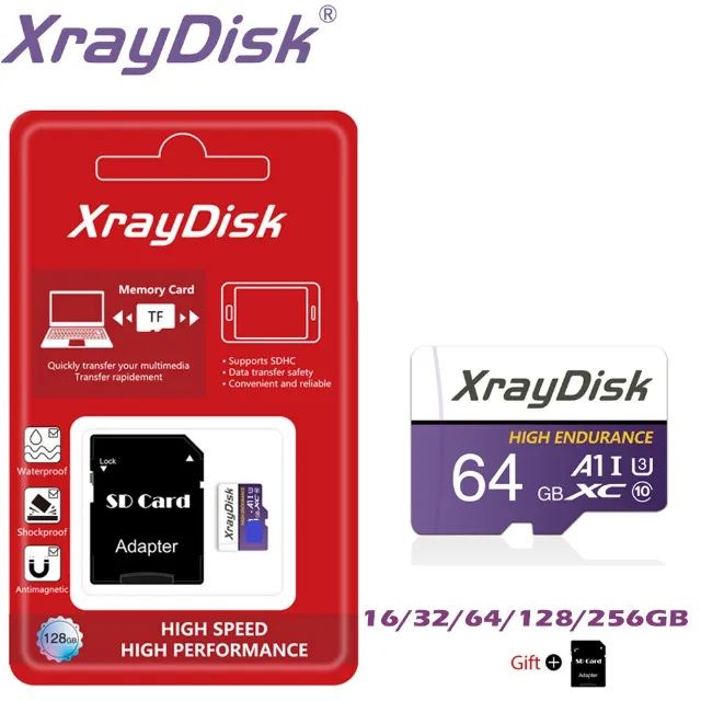 Cartão Micro Sd Xraydisk Endurance 64 GB, Original, Classe 10, Com Adaptador, Novo