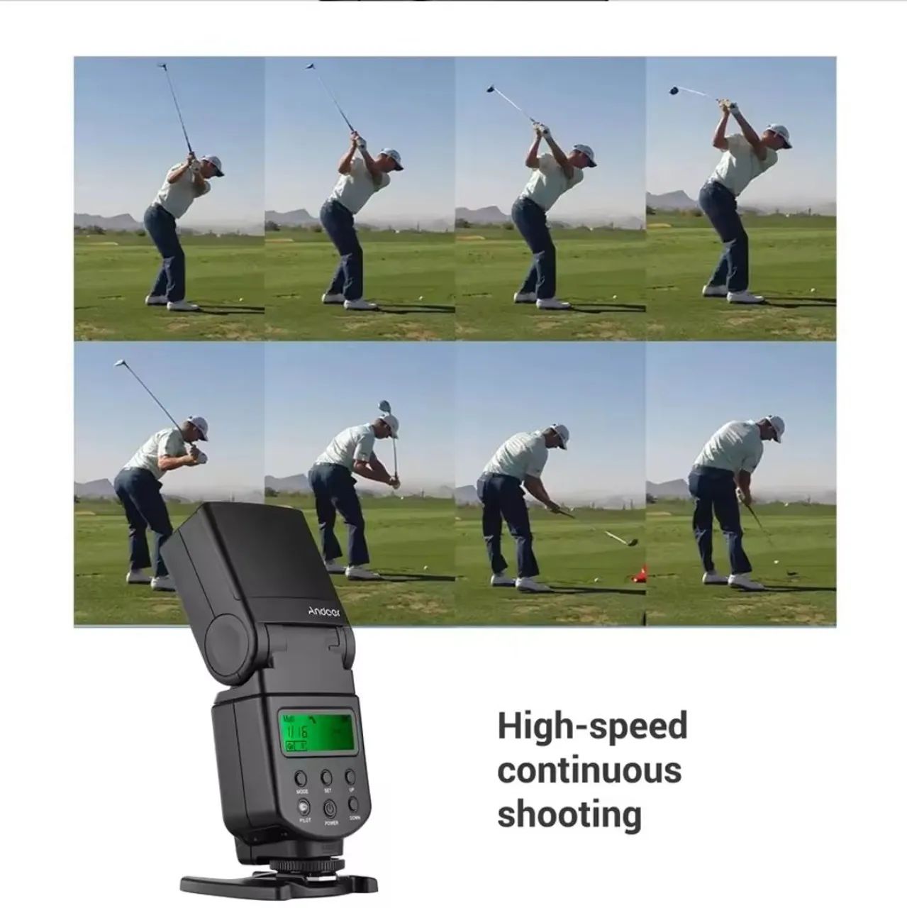Flash Andoer Speedlite GN40 com LED  - Foto 5