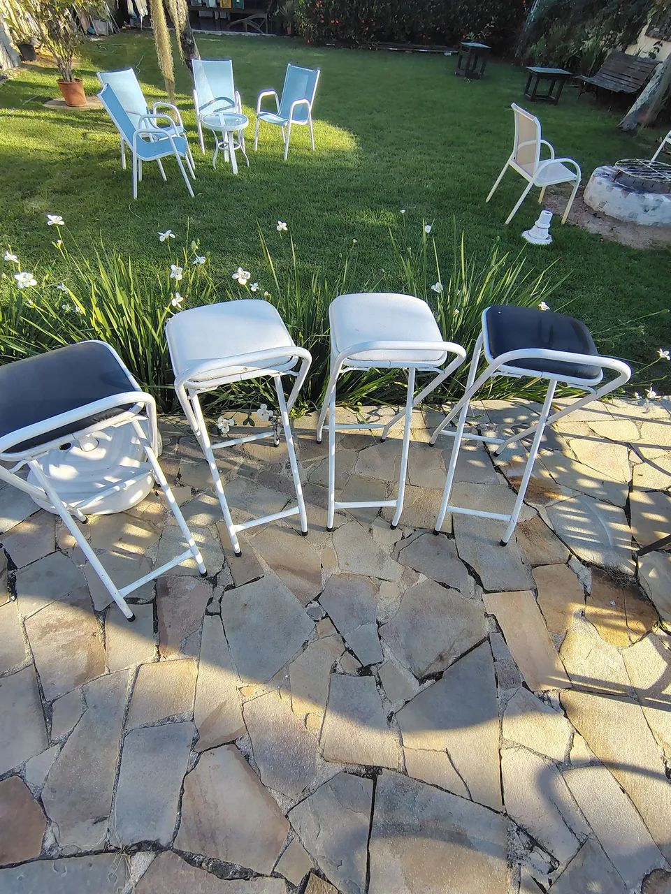 Conjunto de 4 Bancos Altos Dobráveis  - Foto 4