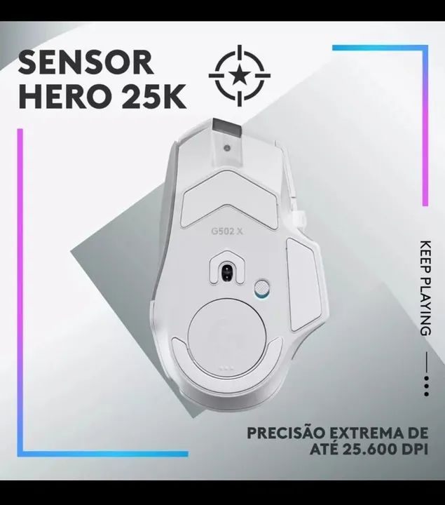 MoMouse Gamer Logitech G502 X Plus  Lightsync - Branco - Foto 2