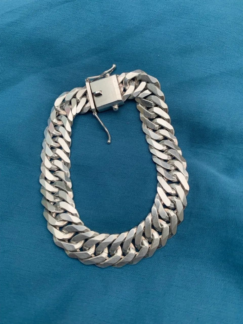 Pulseira de prata elo duplo  - Foto 2