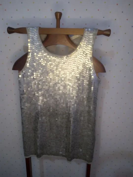 Blusa de Paetês Prateada - Foto 2