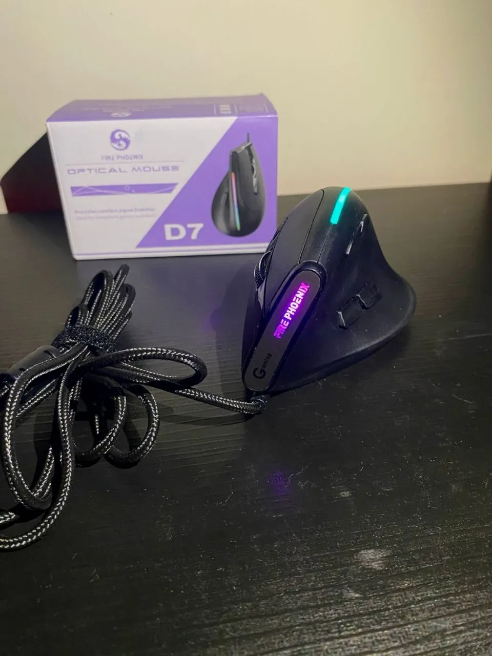 Mouse Gamer Ergonômico Fire Phoenix D7