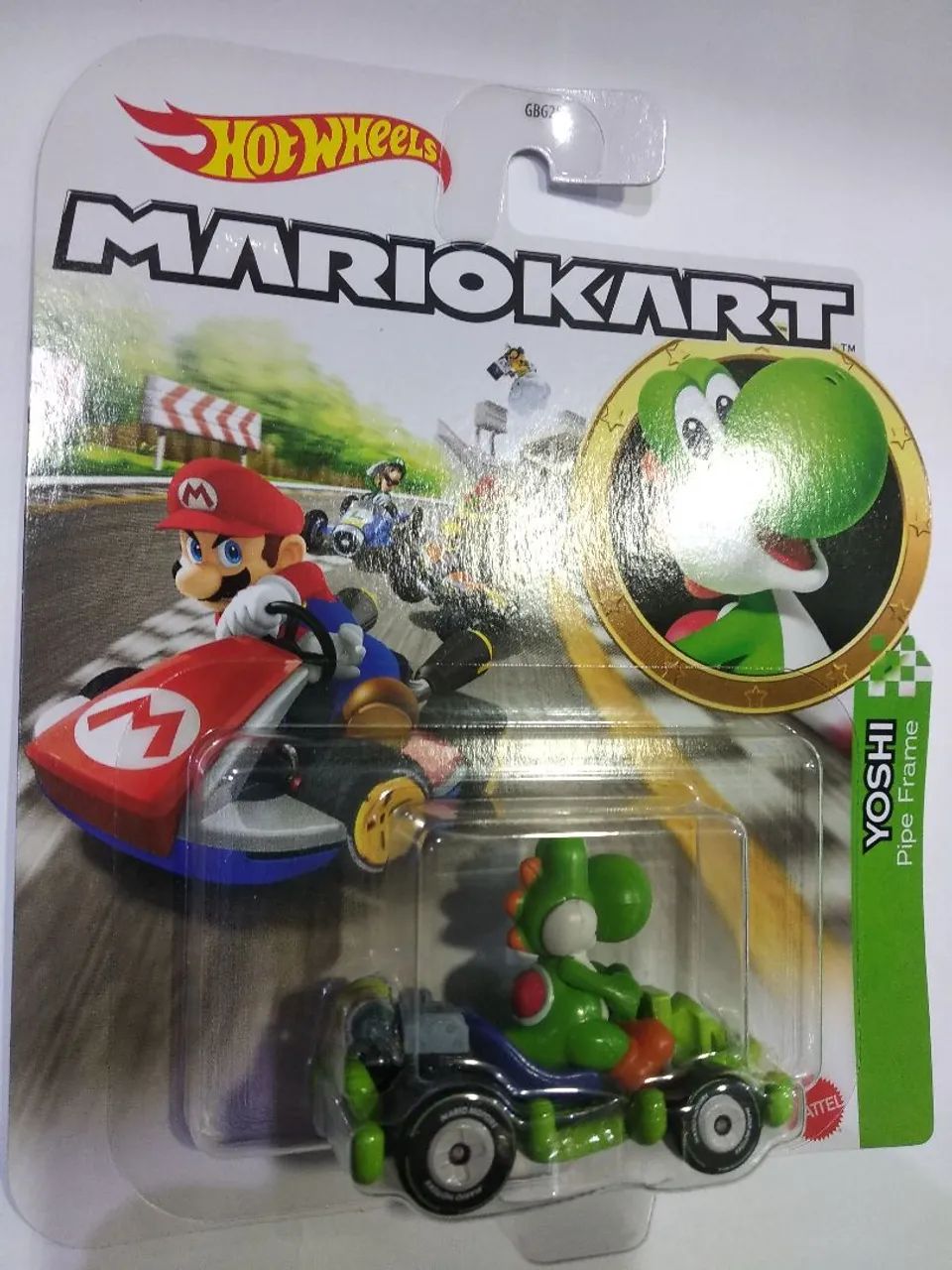 Carrinho Hot Wheels Mario kart Yoshi Pipe Frame 1:64 Mattel - Foto 3