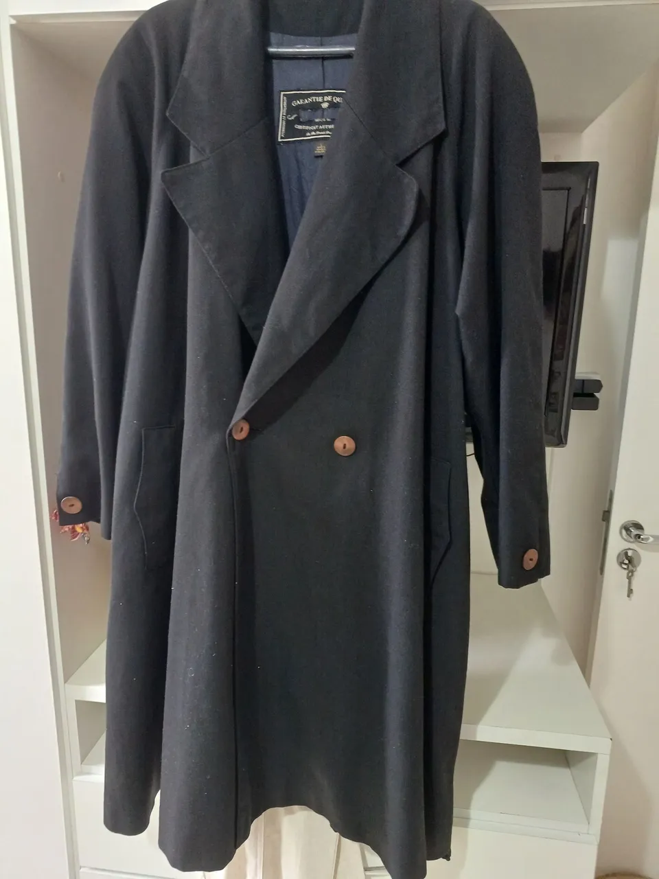 Casaco longo preto elegante