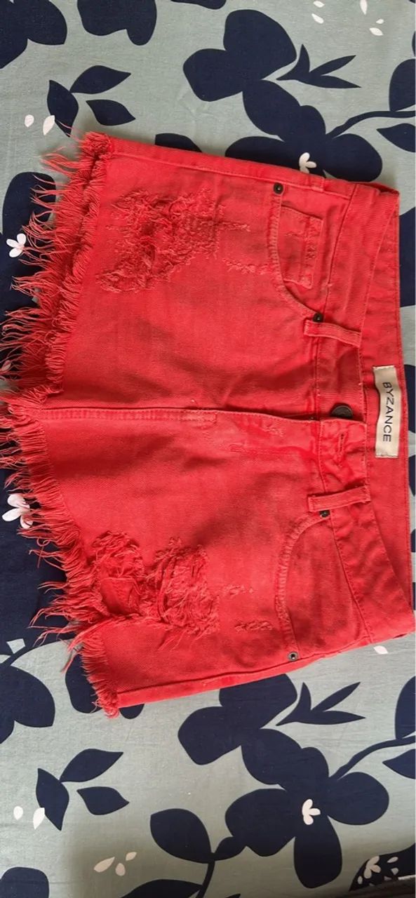 Saias jeans - Laranja e Vermelho - Foto 3