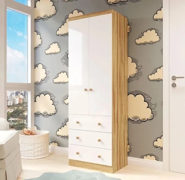 Guarda Roupa Junior 2 Portas e 3 Gavetas em MDF(Novo)