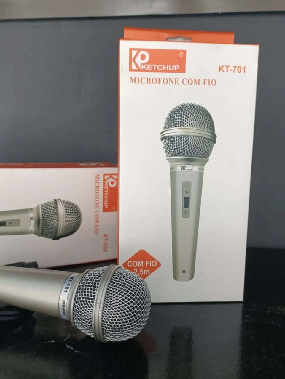 Microfone com fio 2 metros Promoção64617878132098122