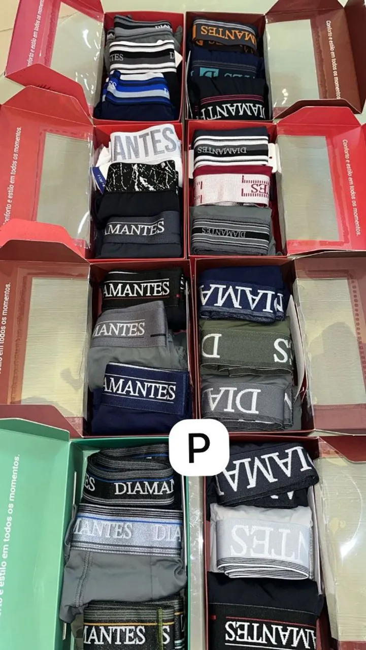 Kit com 3 peças, do P ao GG.