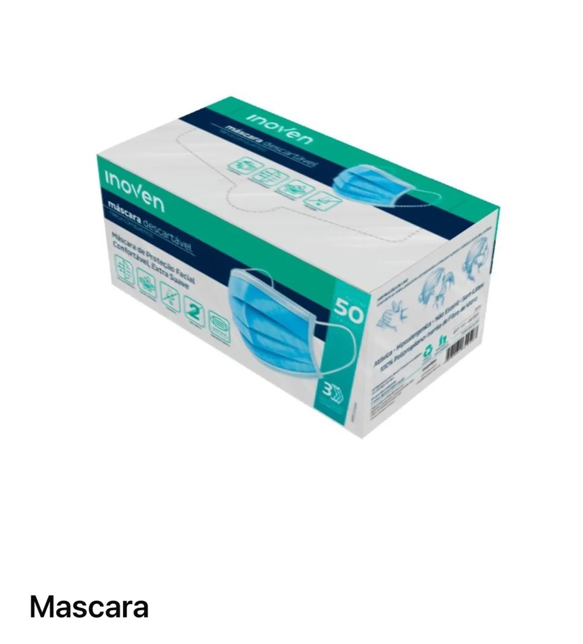 Máscaras descartáveis Inovena - 50 unidades