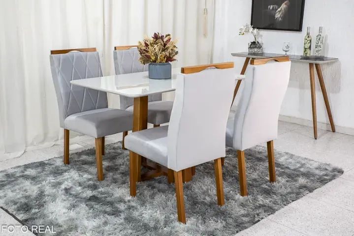 Mesa de Jantar Pedro  1,20m  4 Cadeiras   Pronta Entrega!  RF