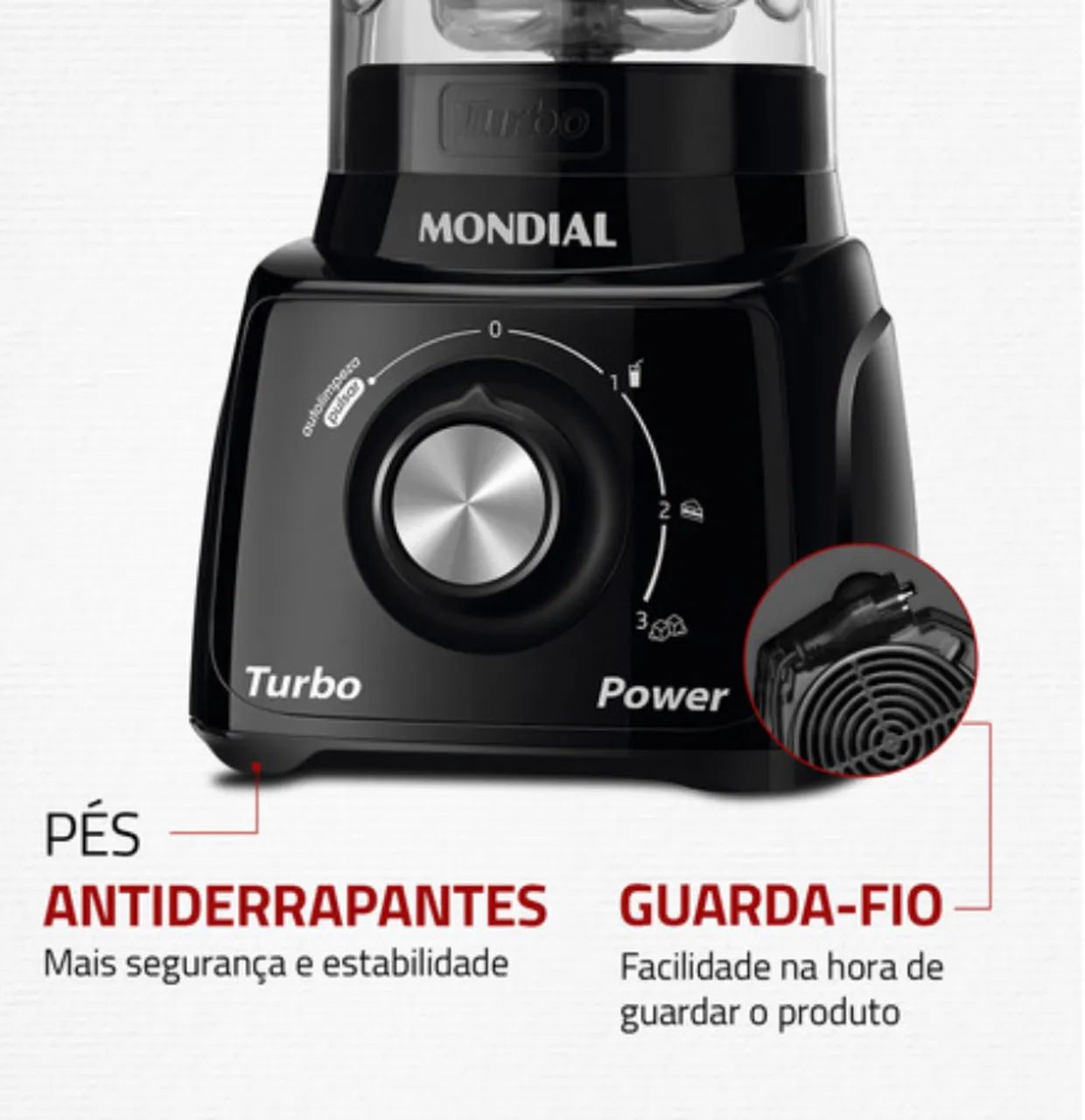 Liquidificador Mondial Turbo Power - Preto - Foto 3
