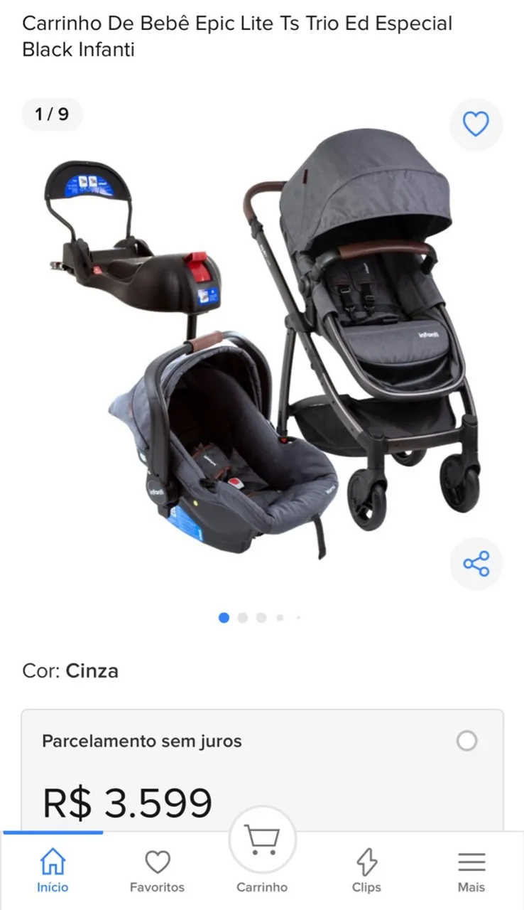 Carrinho + Bebê conforto Infanti Epic Lite