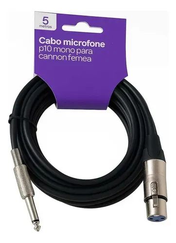 Cabo Microfone P10 Mono Xlr 5m - Mxt Profissional