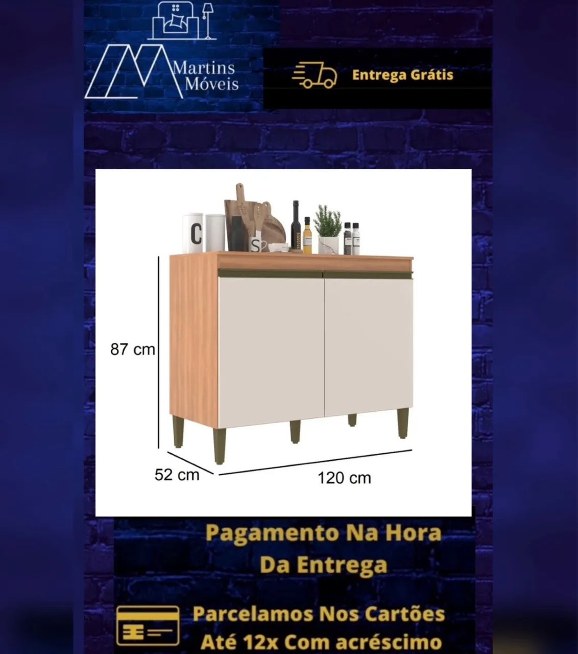 GRANDE PROMOÇÃO BALCÃO 1.20 COZINHA J CARVALHO ENTREGA GRATIS ACEITA CARTÃO - Foto 4