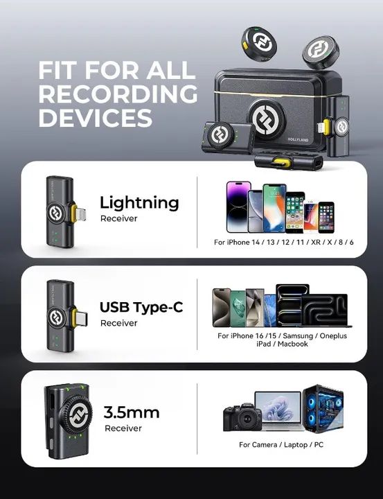 Microfone Sem Fio Hollyland Lark M2 combo do USA - Foto 4