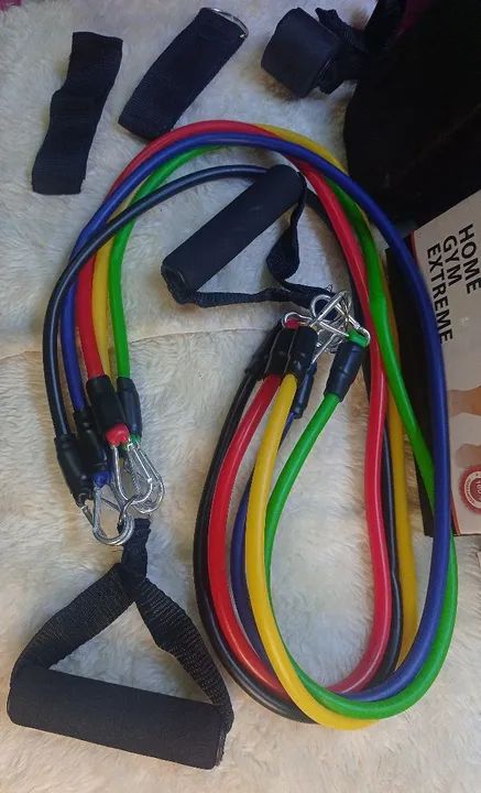 KIT Academia Elásticos Treine em Casa Completo Com 11 Itens - Foto 5