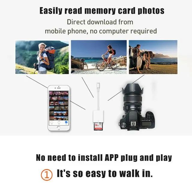 Leitor SD/TF para iPhone - Compatível com Cartões de Memória - Foto 3