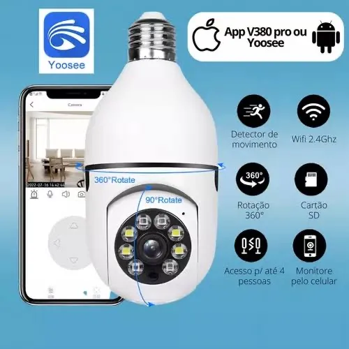 Câmera de Segurança Wi-Fi 360° - Visão Noturna - Yoosee