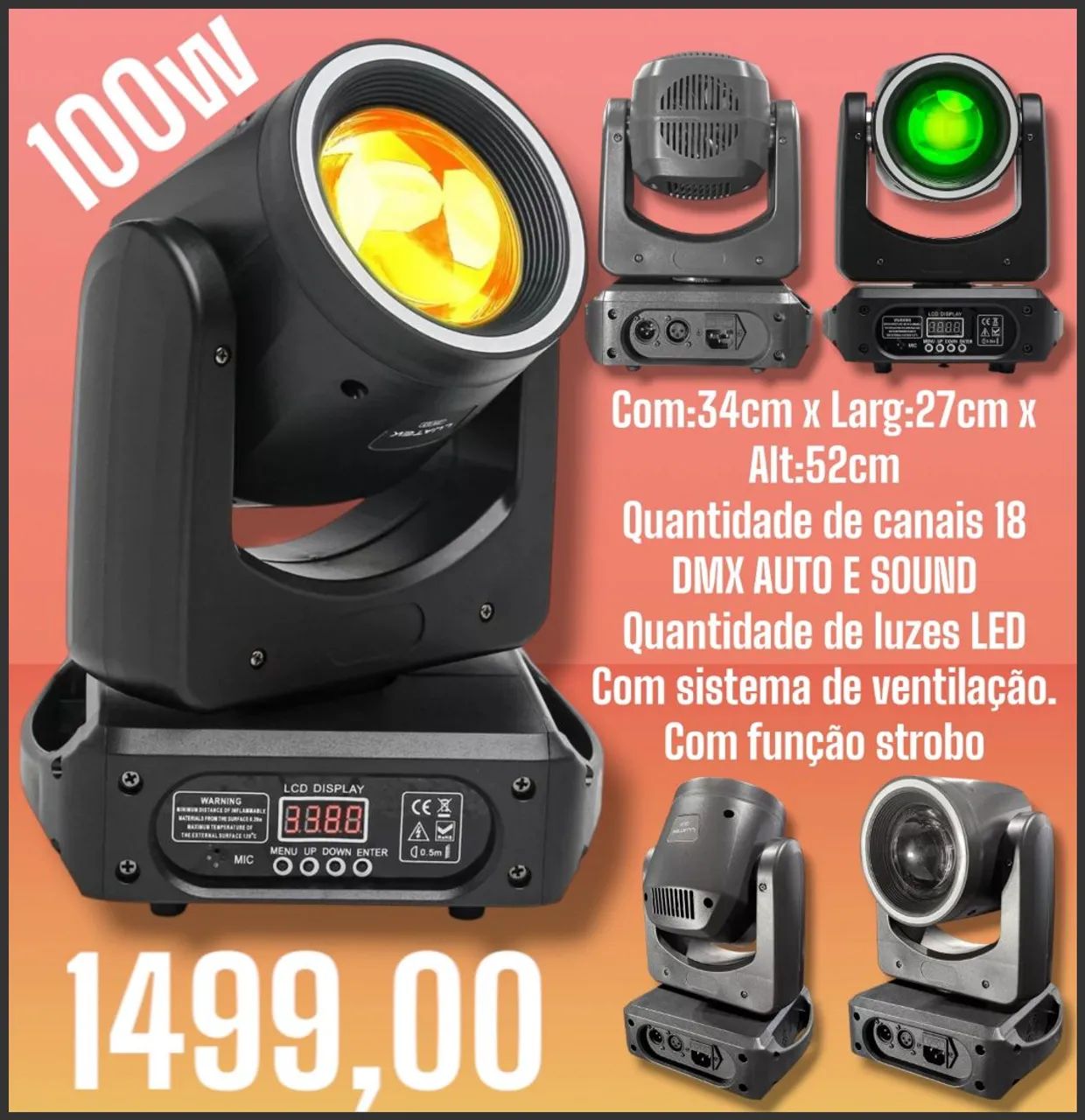 Moving Head Beam de 100W 