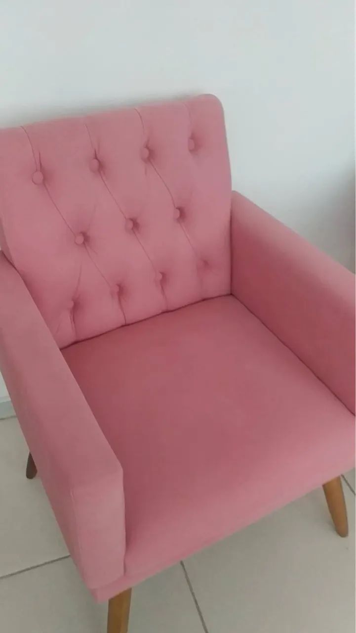 2 Poltrona Rosa Decorativa