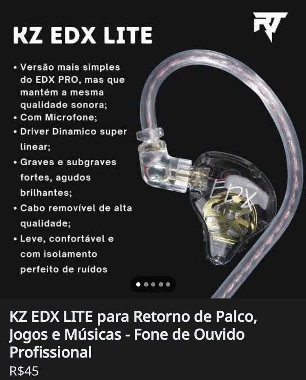 Fones Profissionais KZ Para Retorno de Palco, Jogos e Músicas - Foto 2