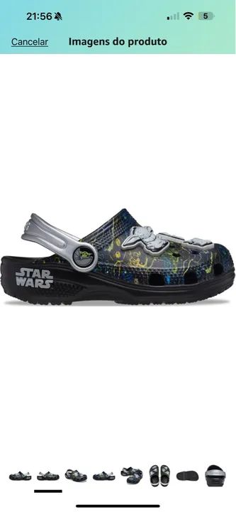 Sandália Crocks infantil Classic grogu clog k black - Foto 5