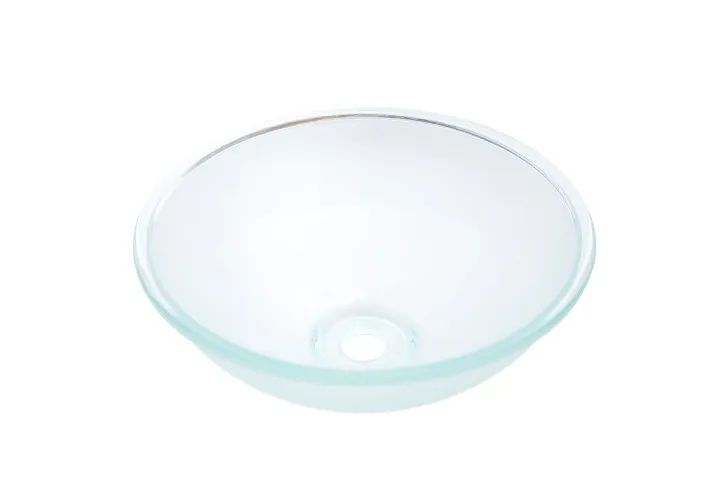 Cuba de Vidro Transparente Redonda de Sobrepor (Apoio) Para Banheiro