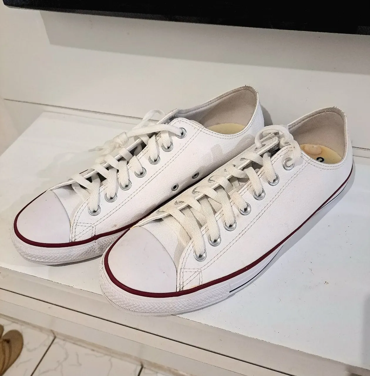 All Star Branco de Couro Nº 42