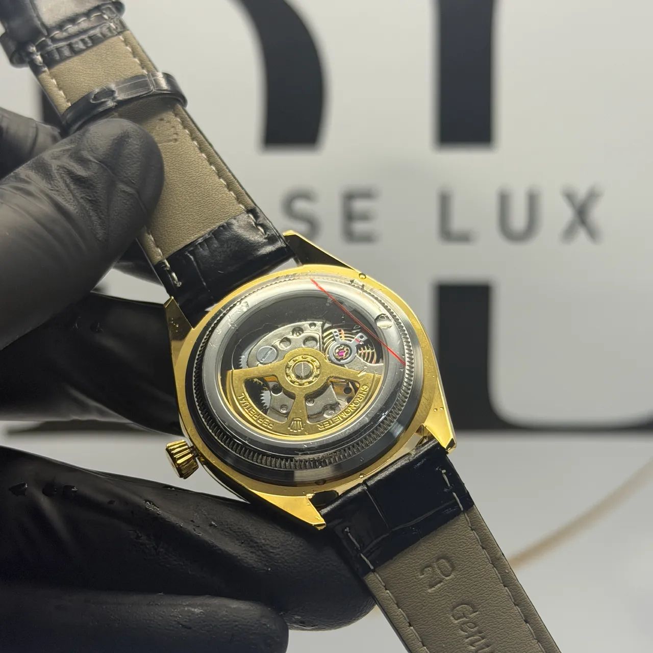 Relógio Masculino Rolex Couro Quartzo Fundo Transparente - Premium - Foto 3