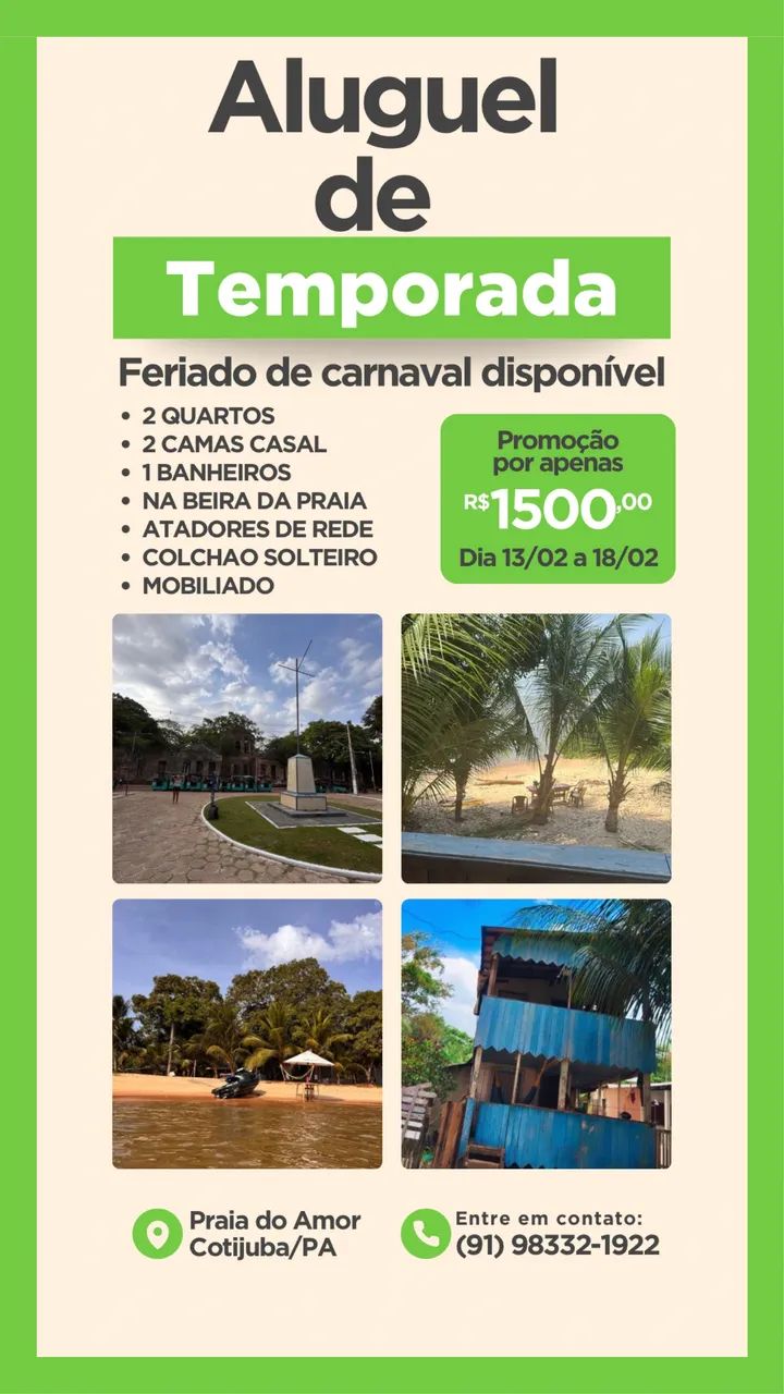 PACOTE CARNAVAL EM COTIJUBA 