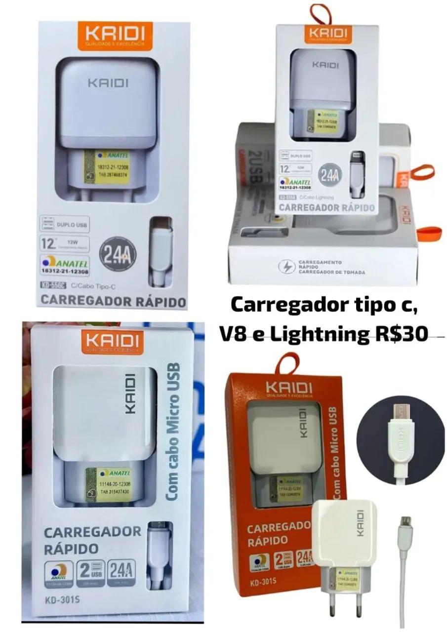 Carregador portátil, carregadores leiam a descrição 