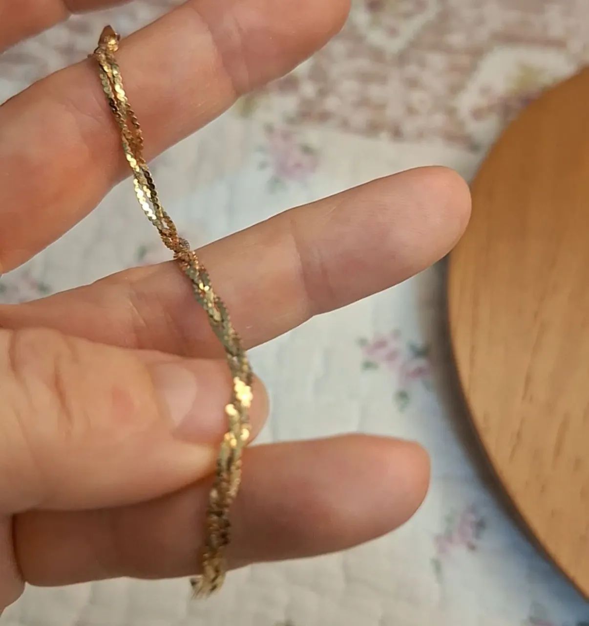 Pulseira trança, malha italiana, ouro18k - Foto 3