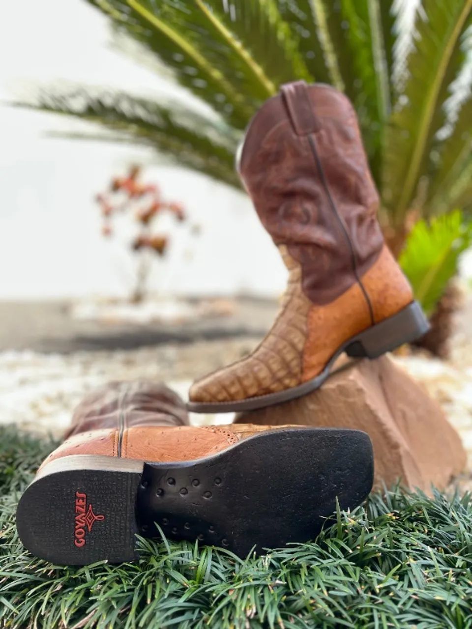 Bota couro de jacaré com avestruz  - Foto 4