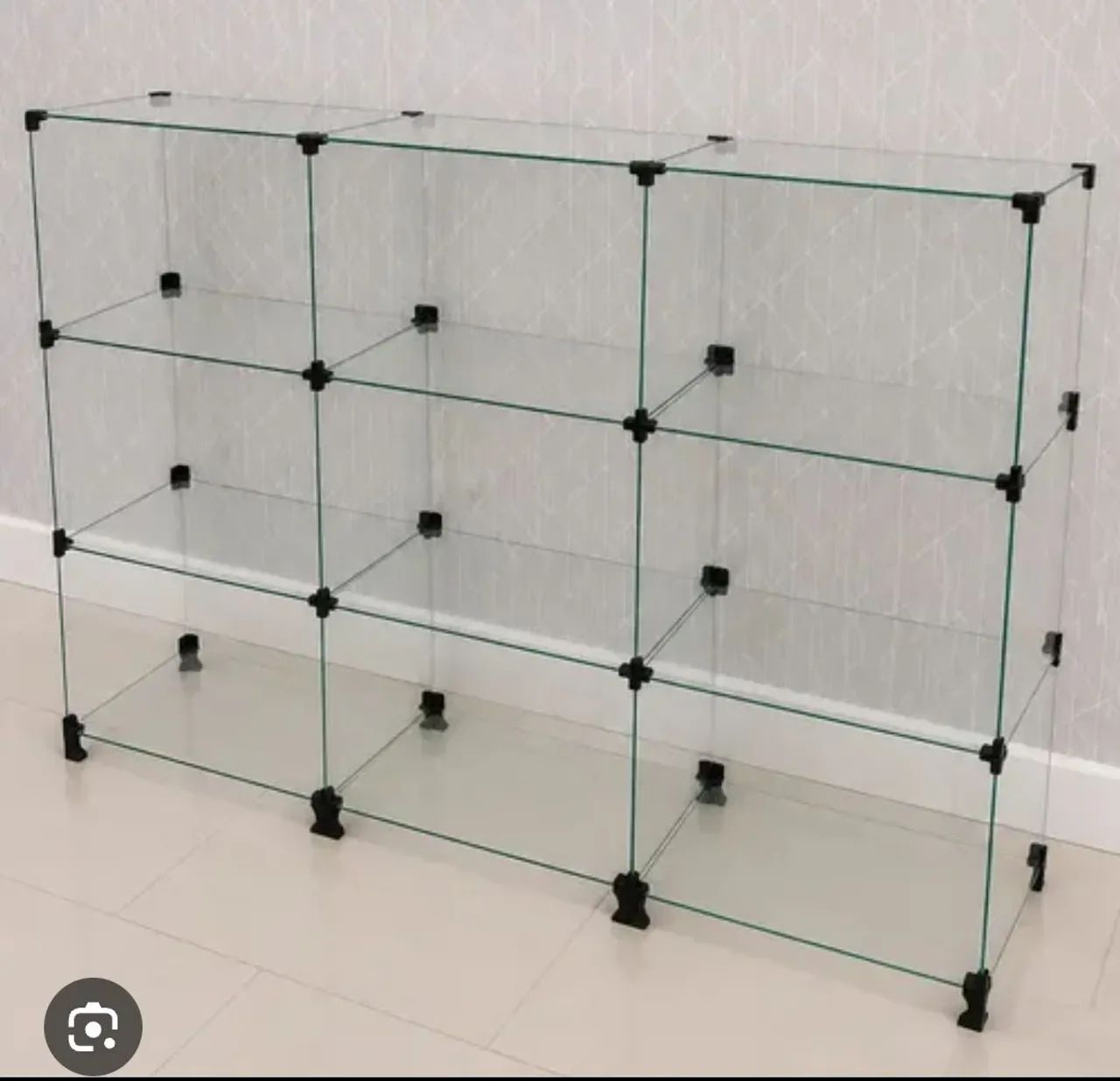 Vitrine expositor de vidro 3x3x3