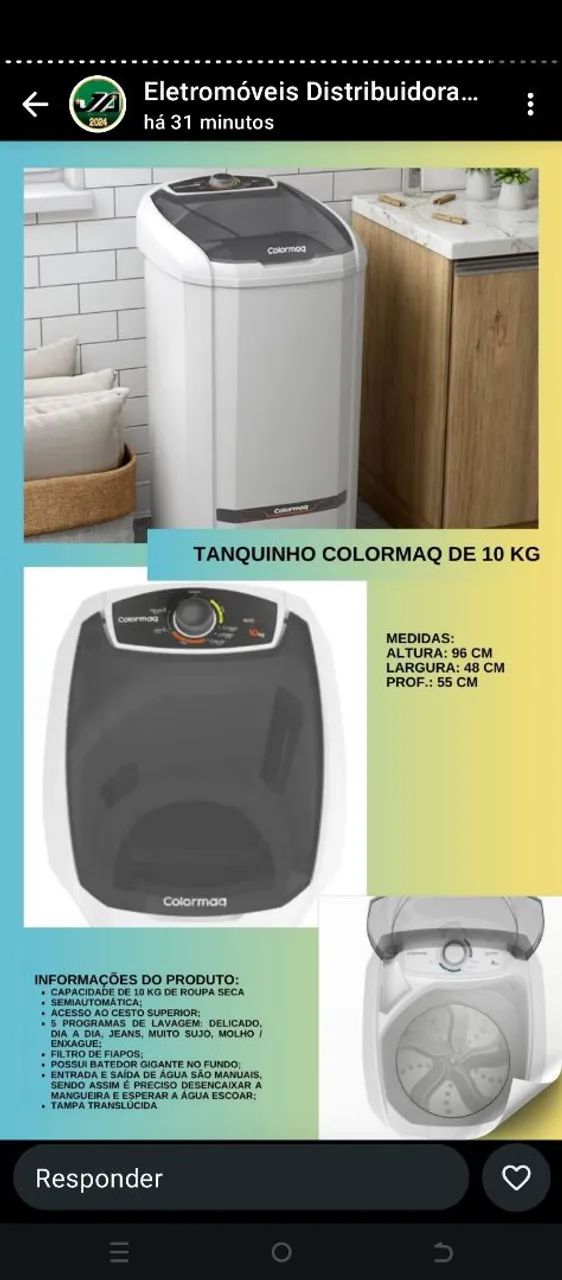 Tanquinho de 10 