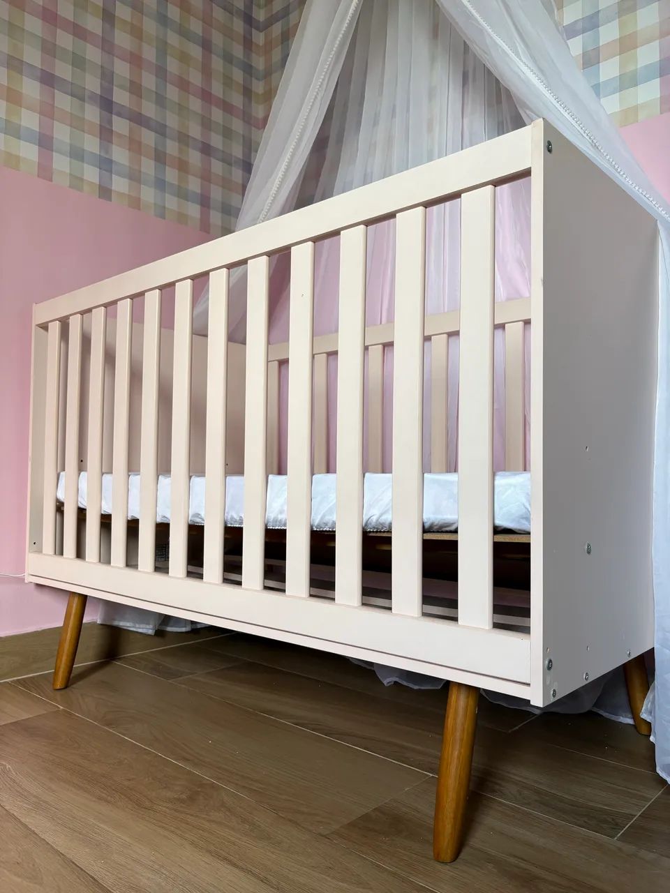 Berço cama Rosa Bebê com Colchão  - Foto 2
